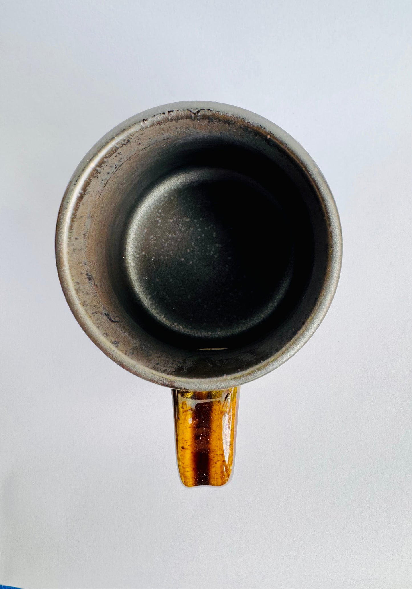 Black Cone Mug with Speckled Gold Rim & Handle #1