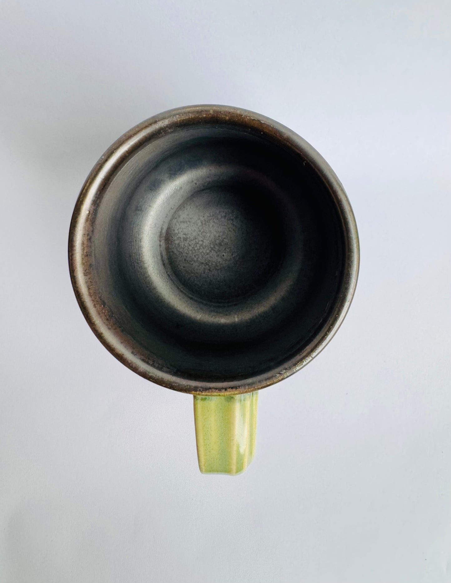 Black Mug with Green Handle #1
