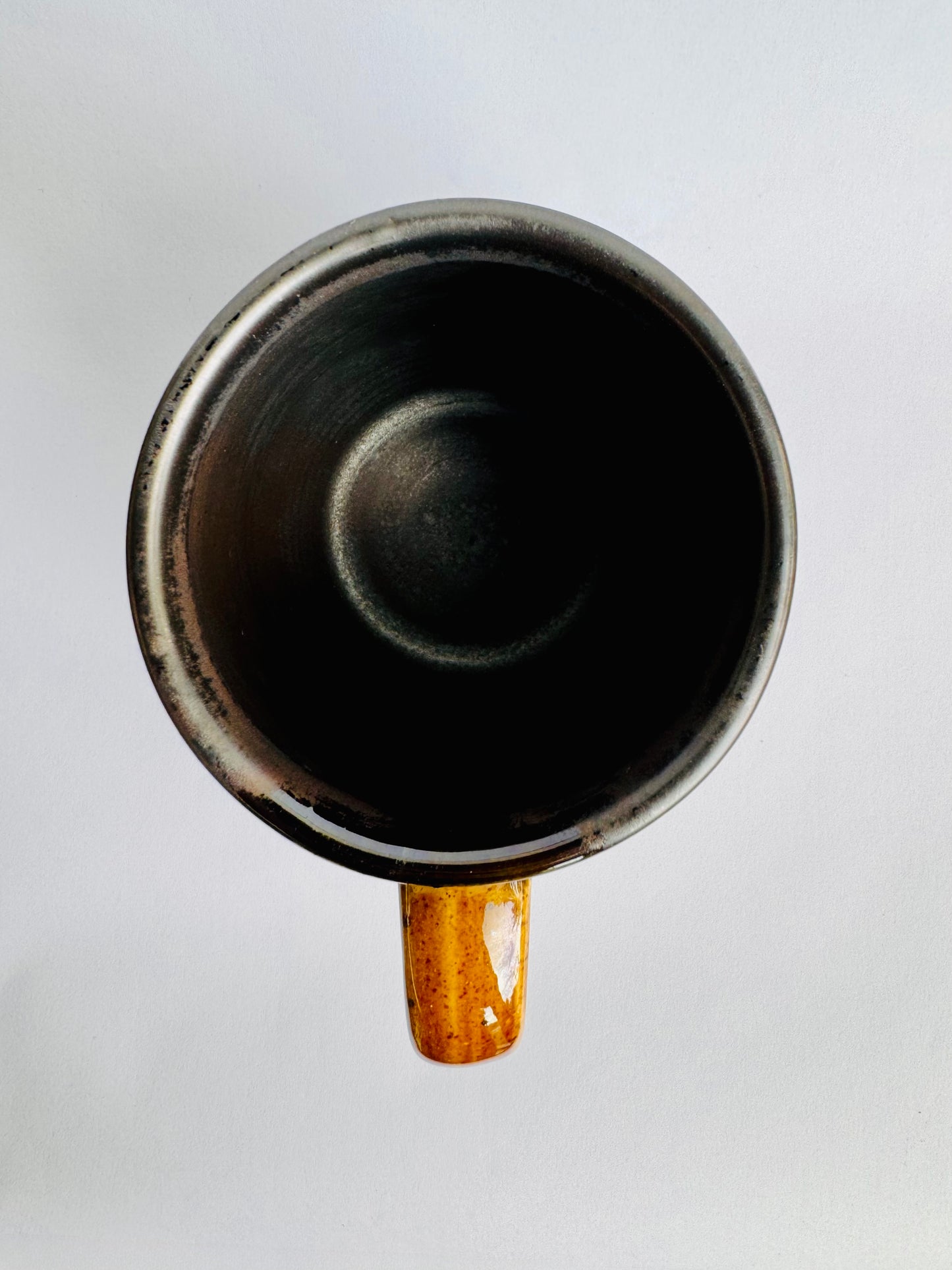 Black Mug with Speckled Gold Handle #12