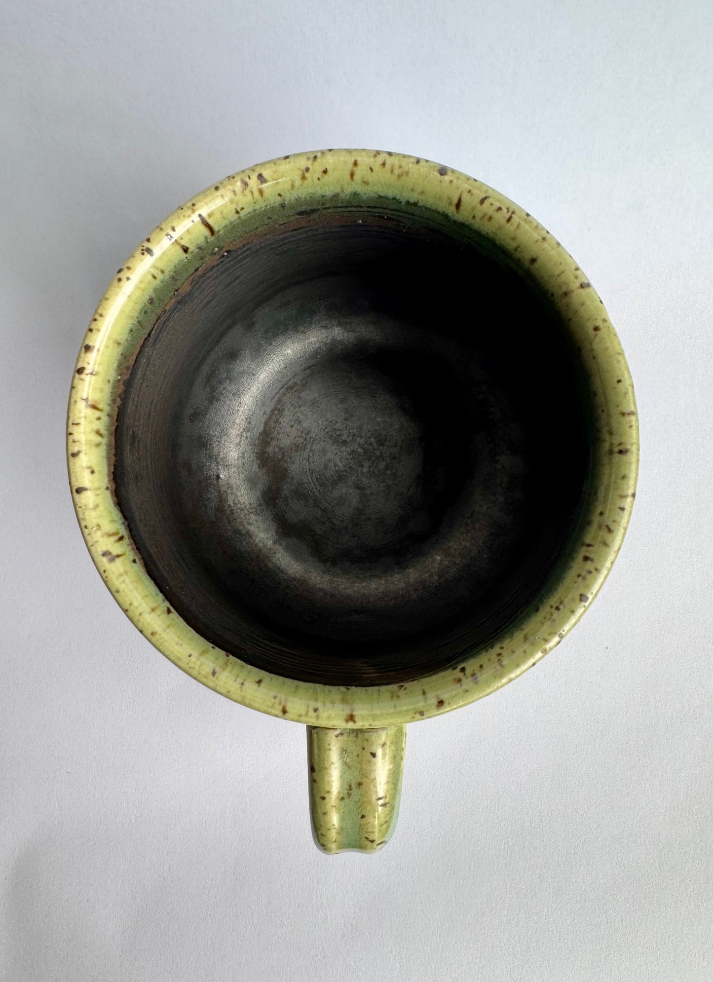 Black Mug with Speckled Green Rim & Handle #3