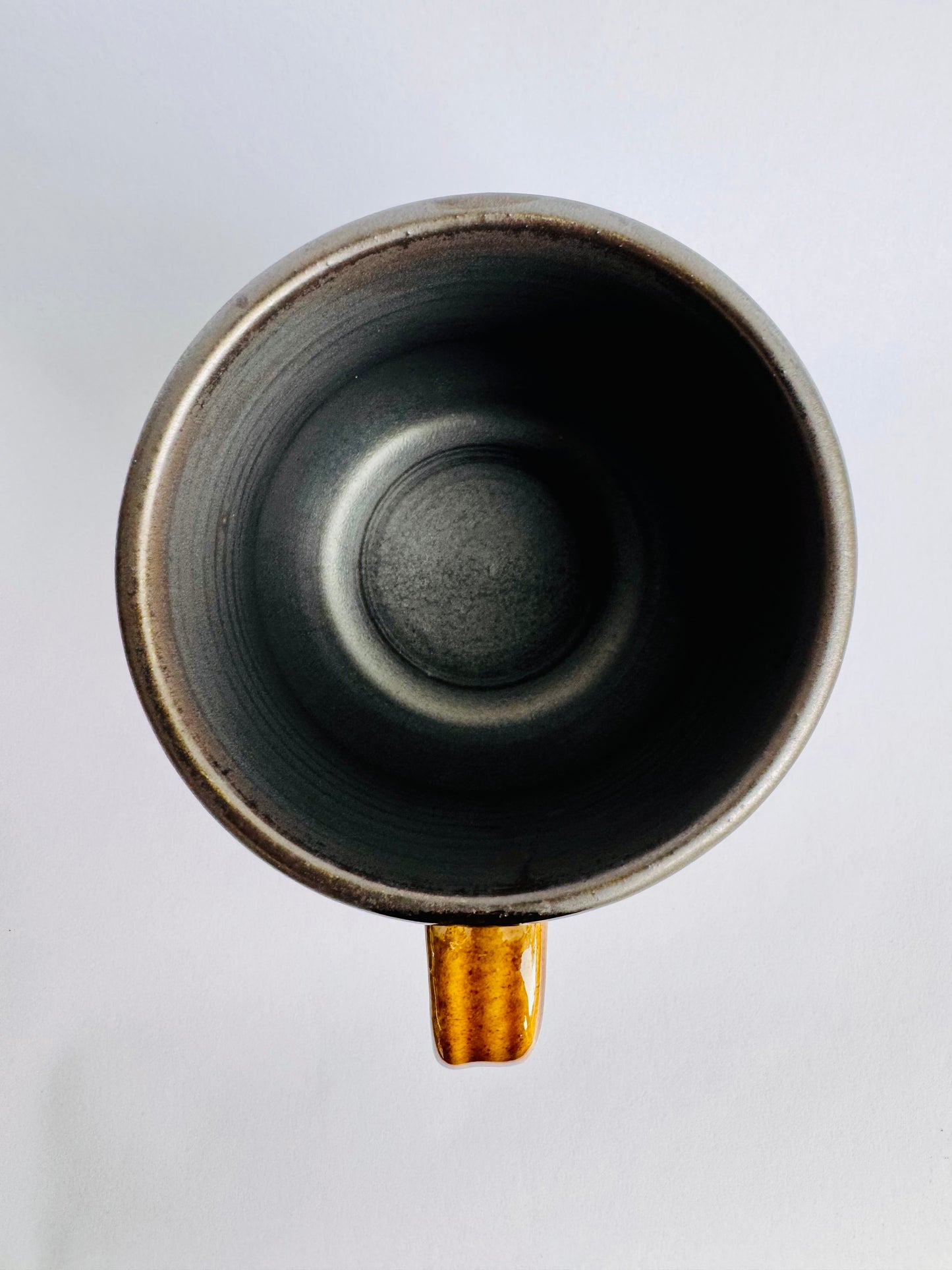 Black Mug with Speckled Gold Handle #1