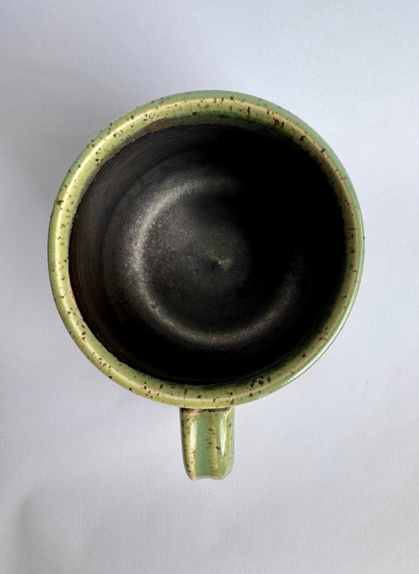 Black Mug with Speckled Green Rim & Handle #1