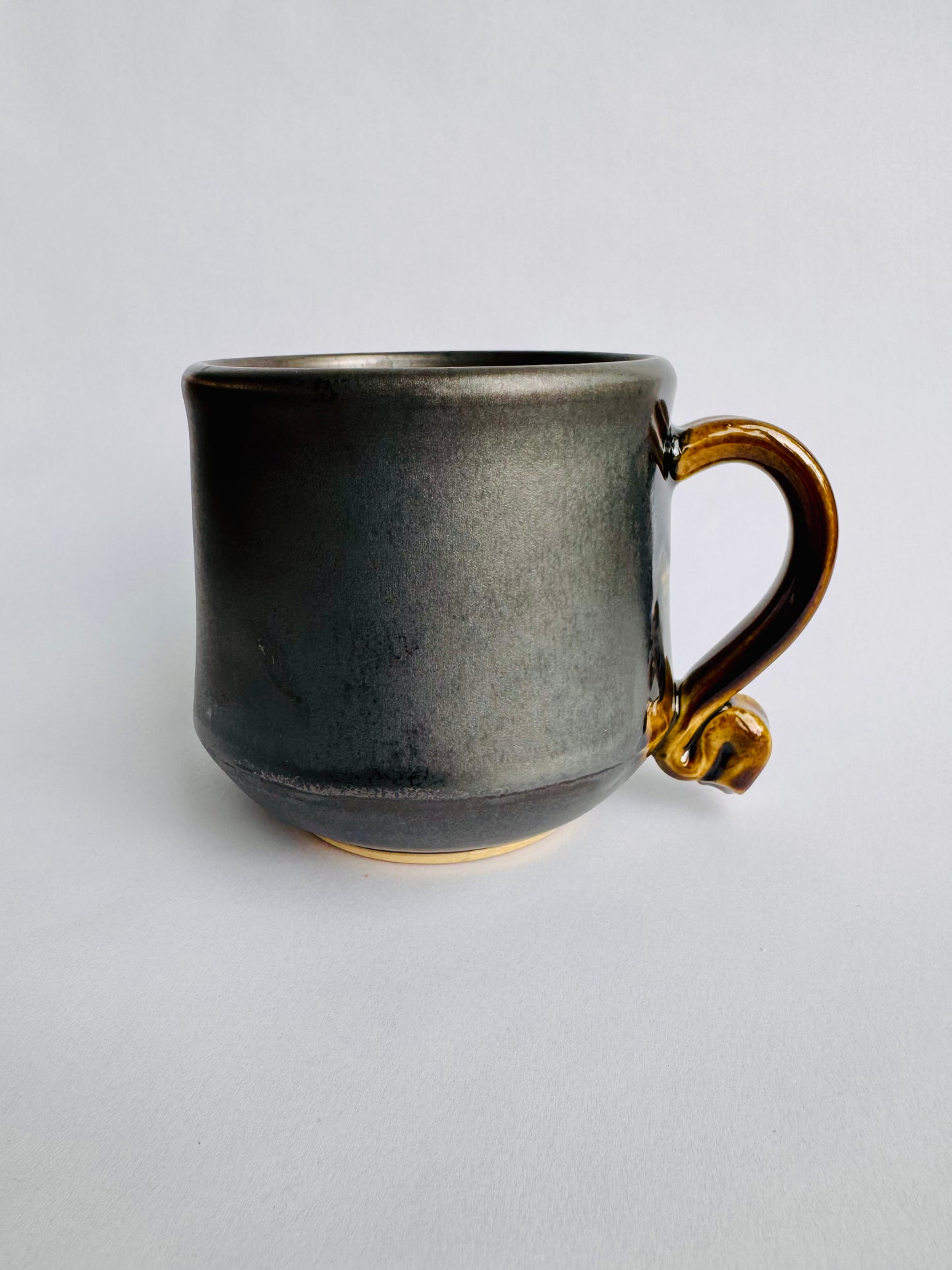 Black Mug with Speckled Gold Handle #1