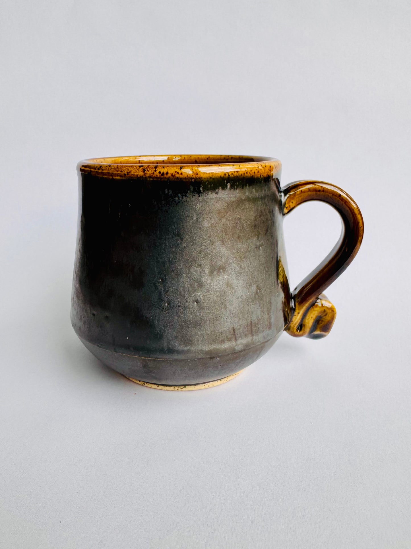 Black Mug with Speckled Gold Rim & Handle #3