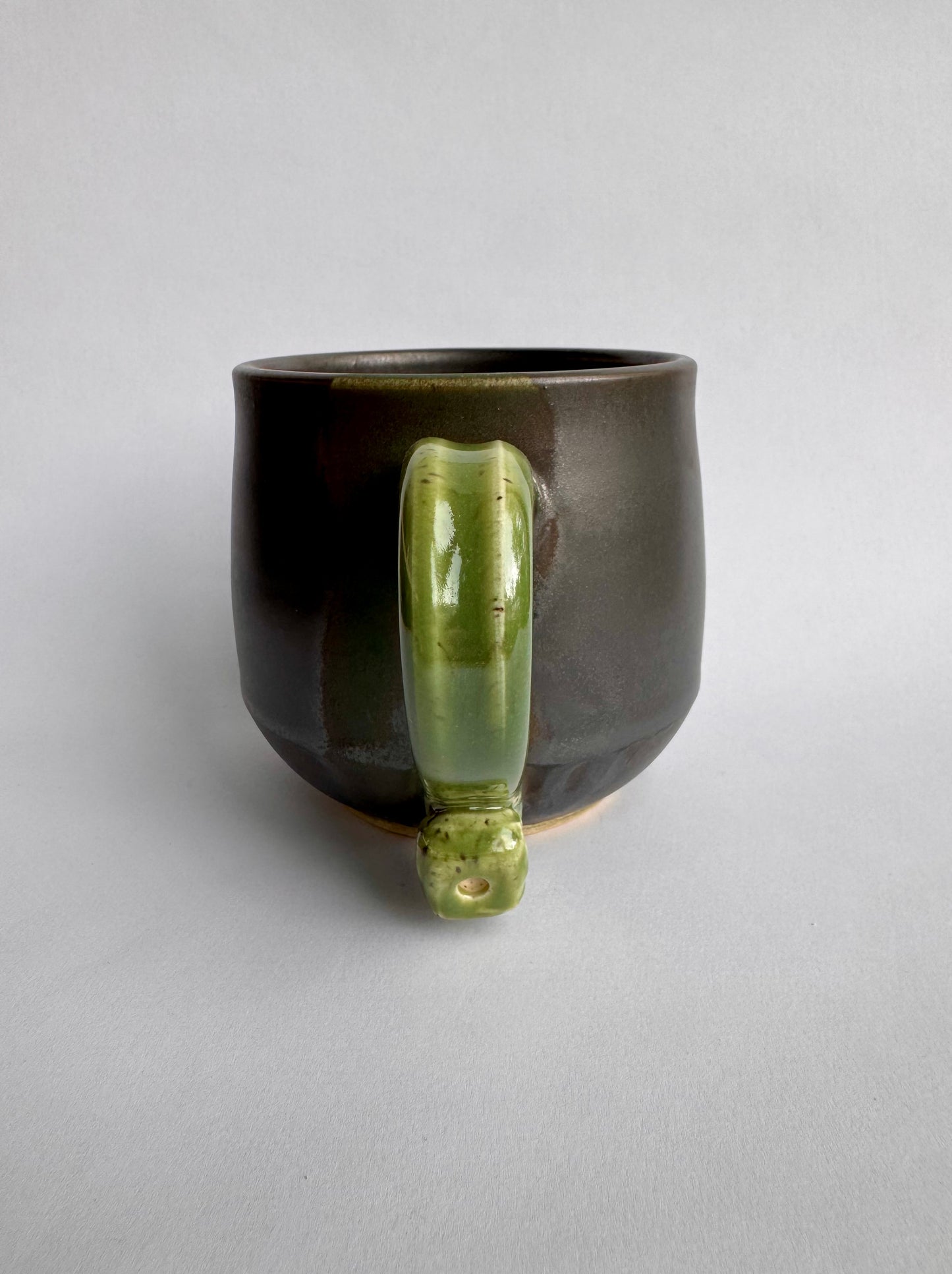 Black Mug with Green Handle #3