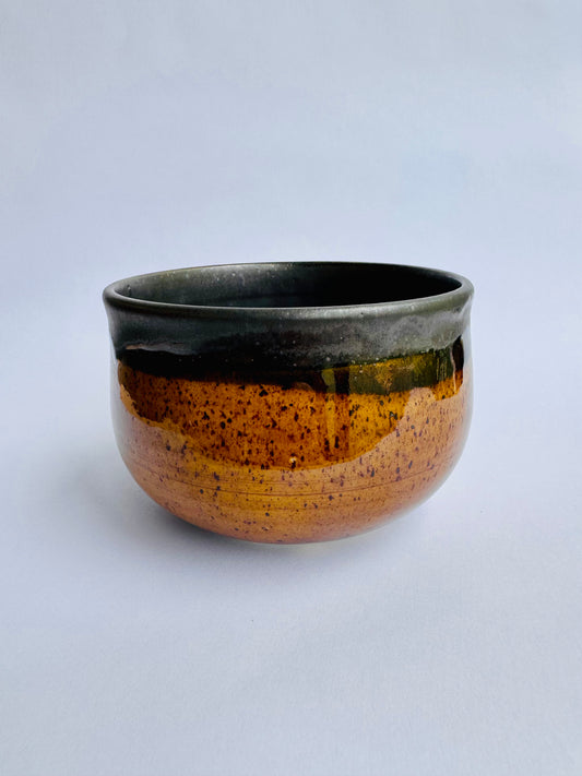 Speckled Gold Bowl with Black Interior