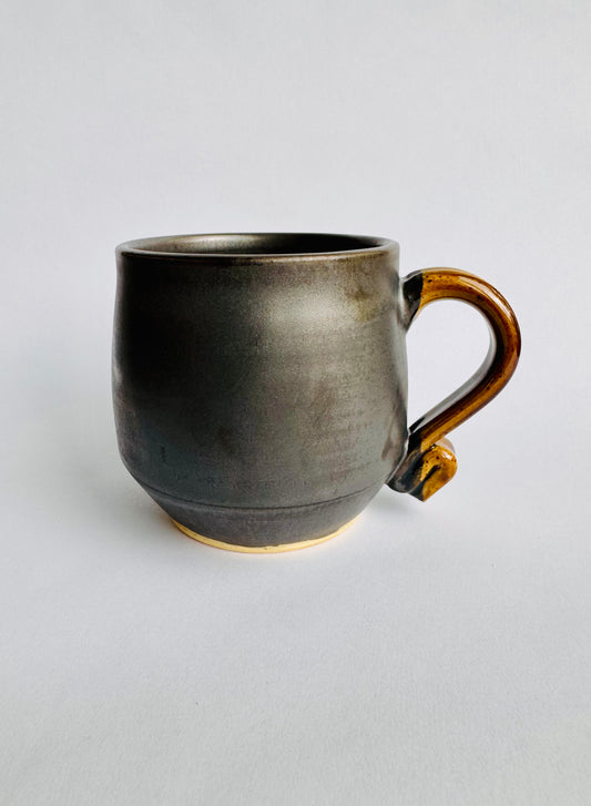 Black Mug with Speckled Gold Handle #4
