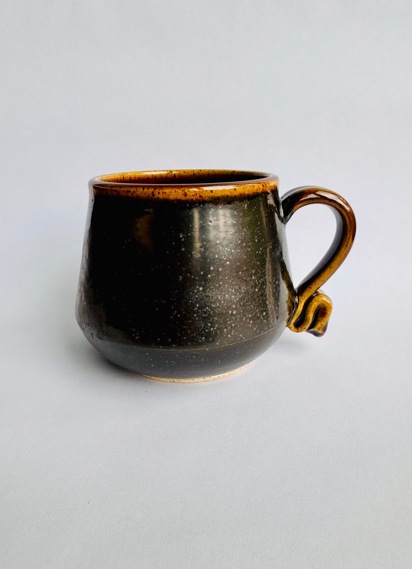 Black Mug with Speckled Gold Rim & Handle #2