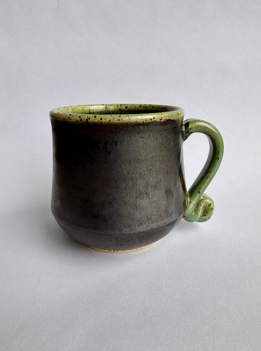 Black Mug with Speckled Green Rim & Handle #2