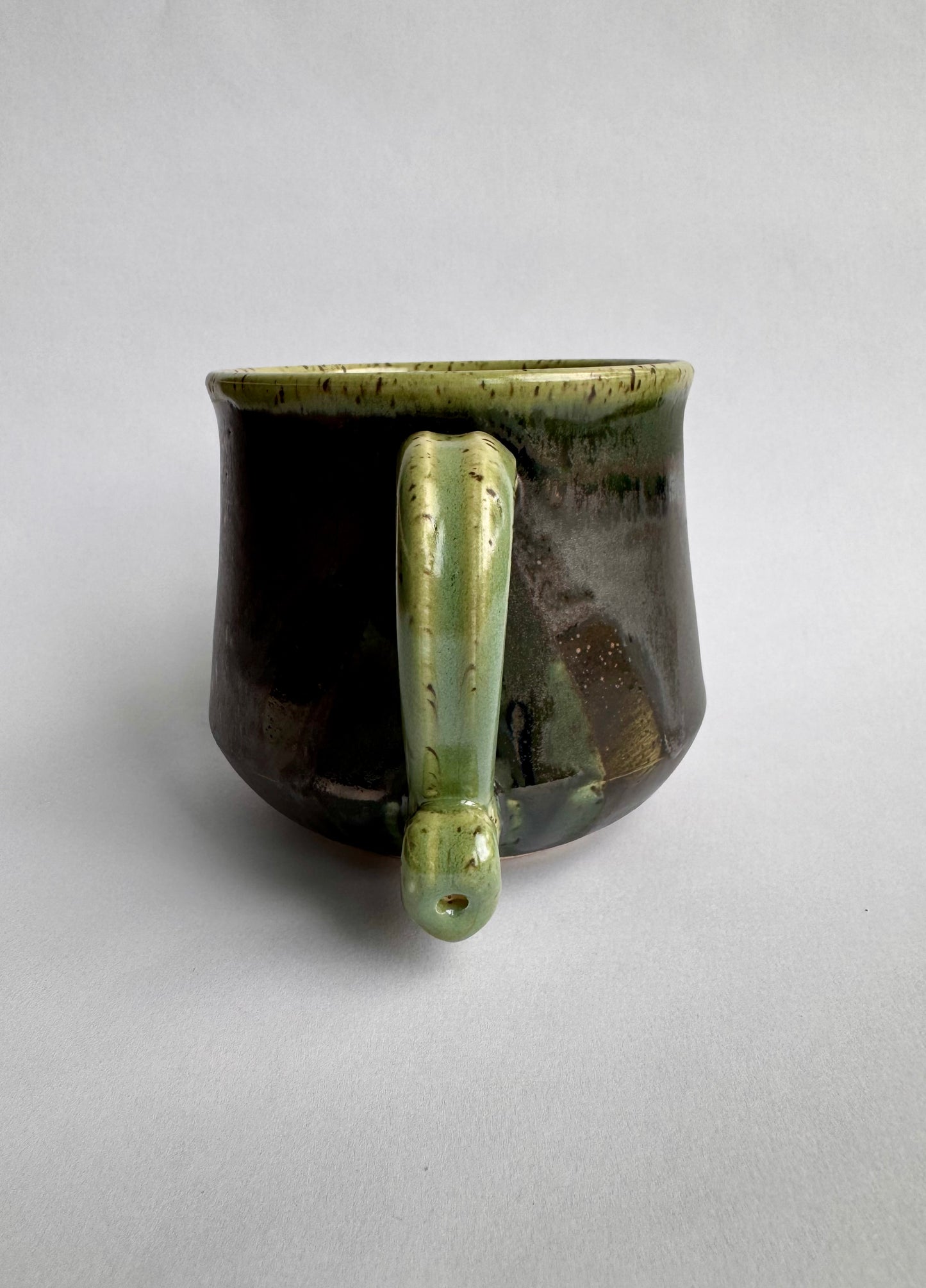 Black Mug with Speckled Green Rim & Handle #3