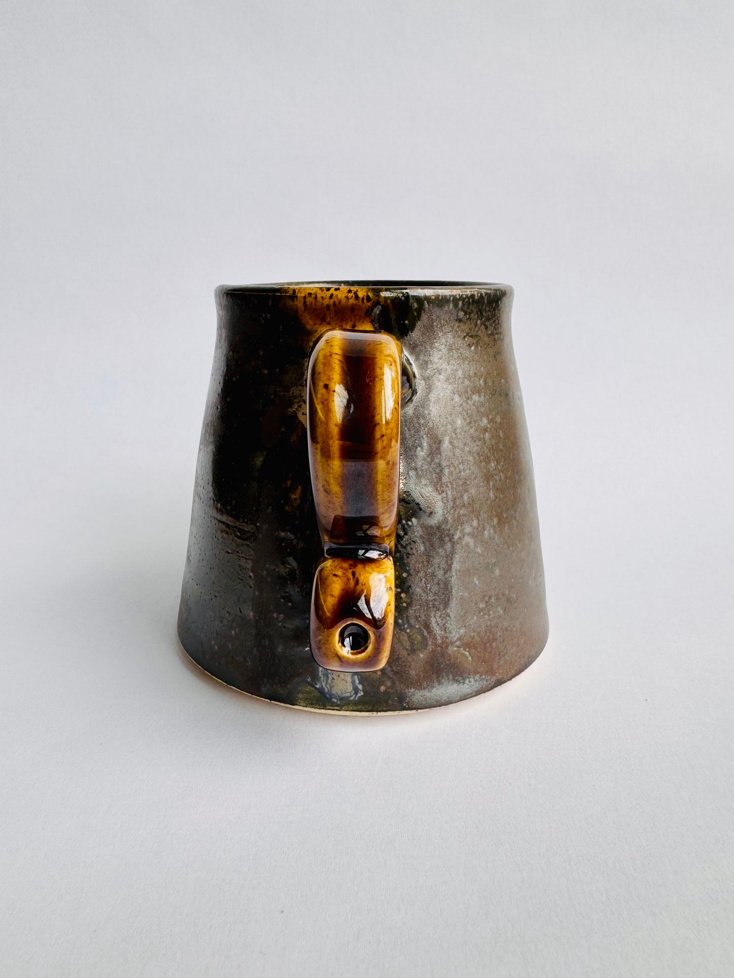 Black Cone Mug with Speckled Gold Rim & Handle #2
