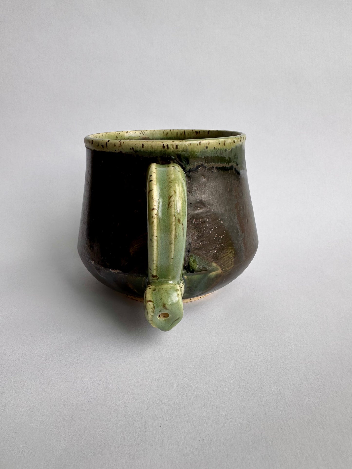 Black Mug with Speckled Green Rim & Handle #1