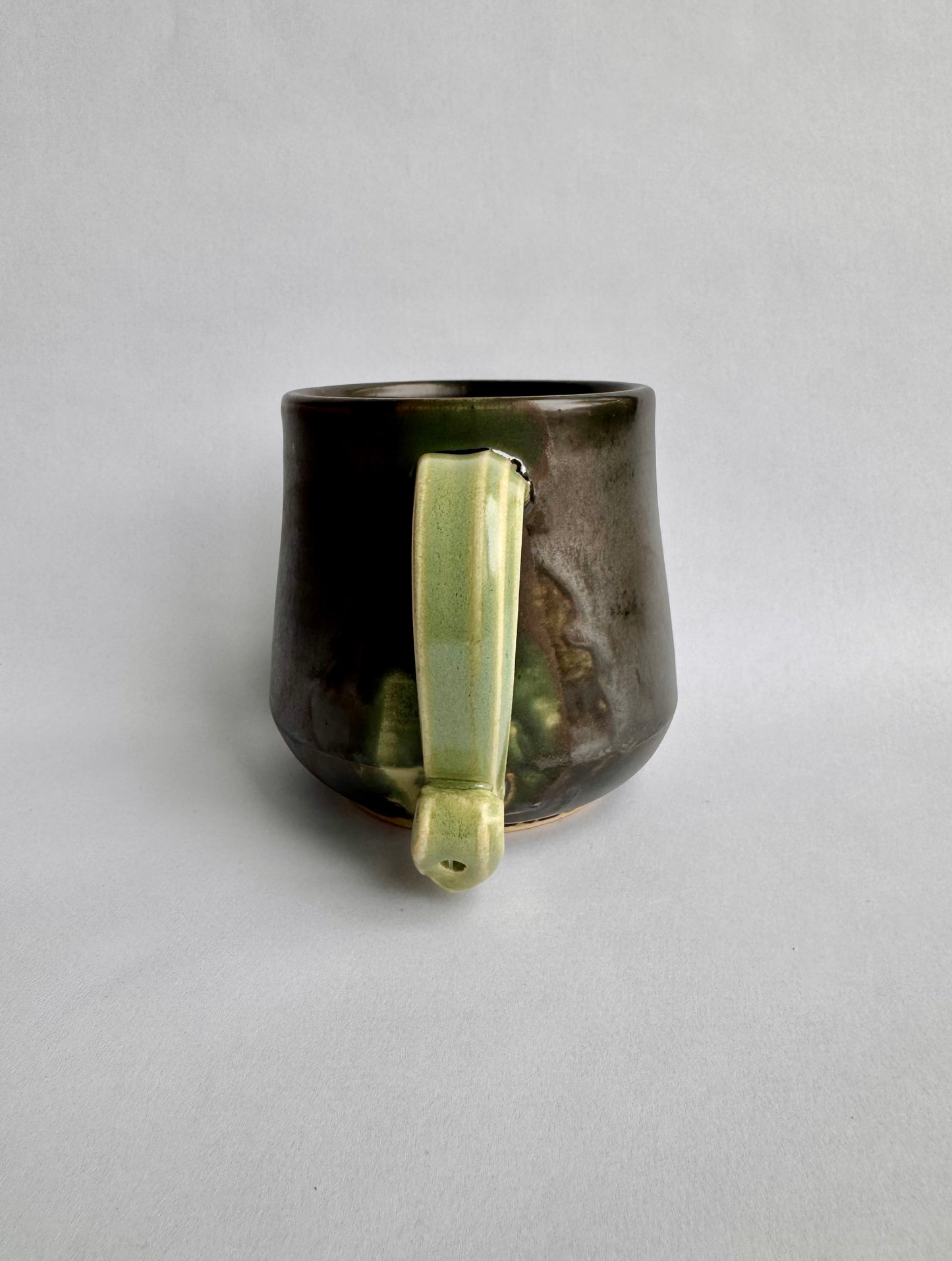 Black Mug with Green Handle #1