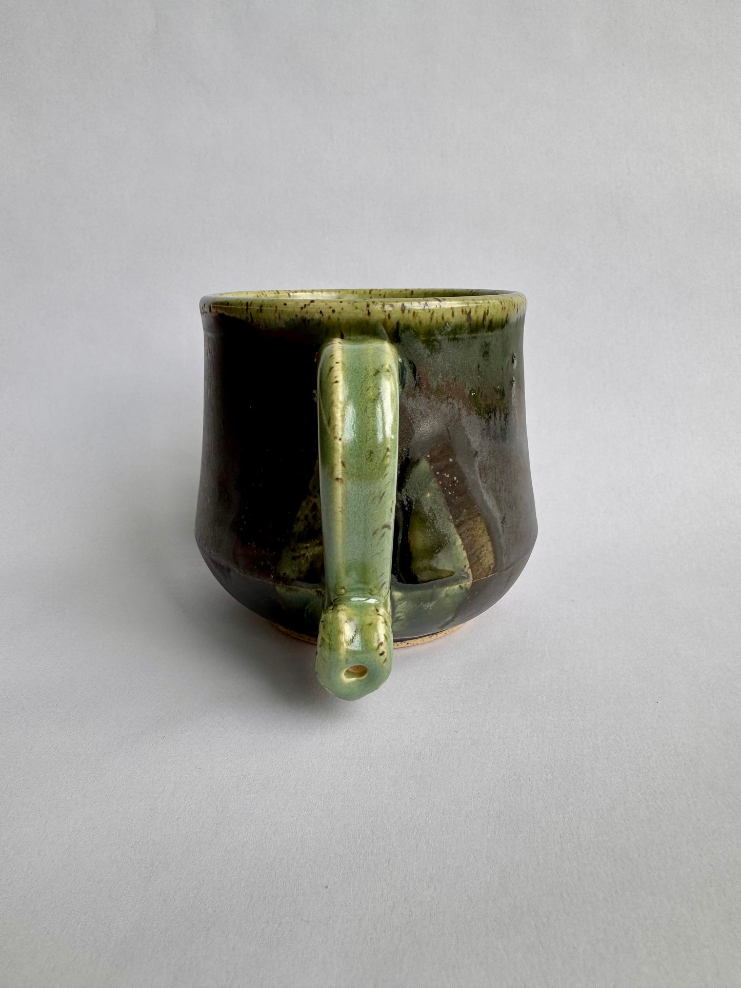 Black Mug with Speckled Green Rim & Handle #2