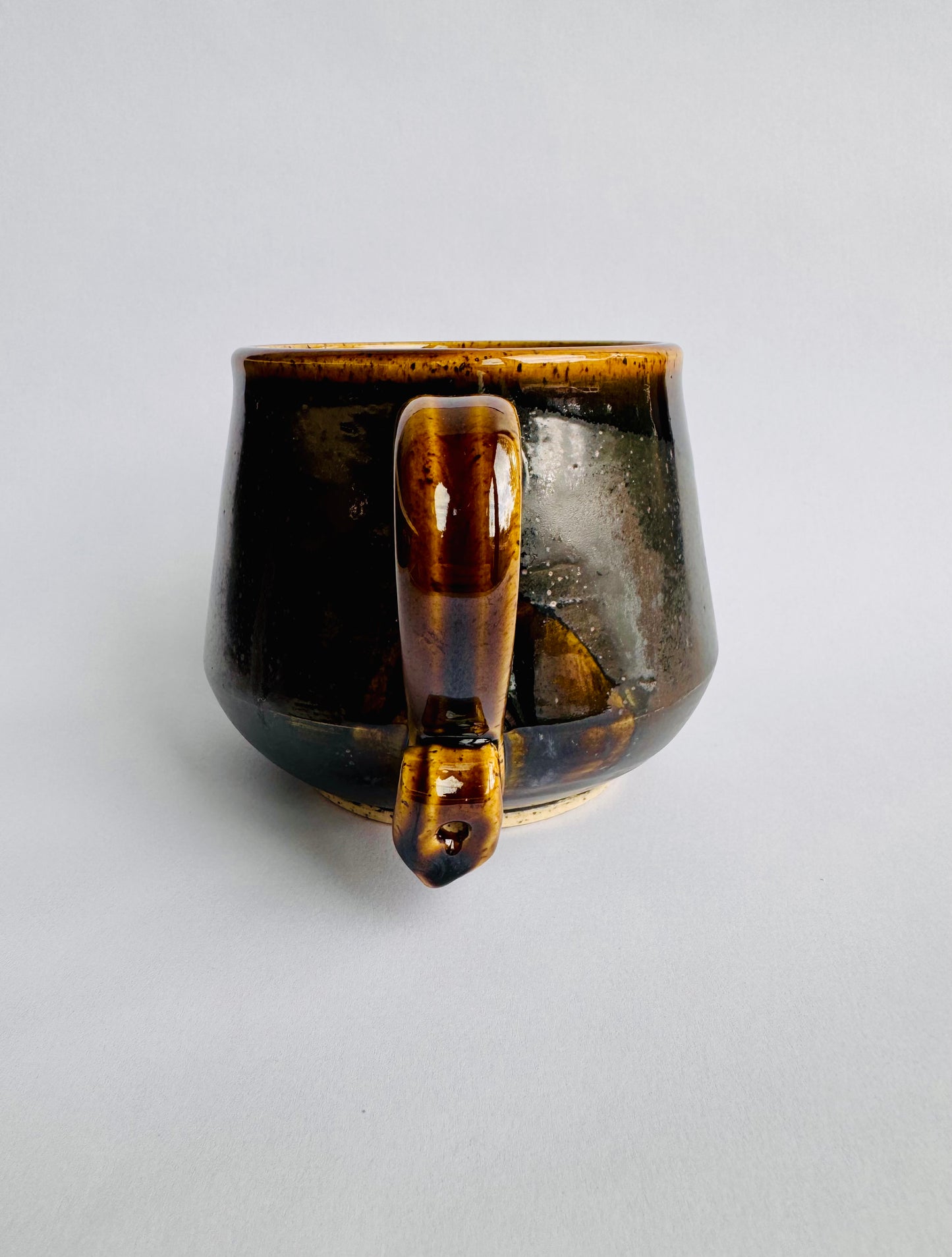 Black Mug with Speckled Gold Rim & Handle #2