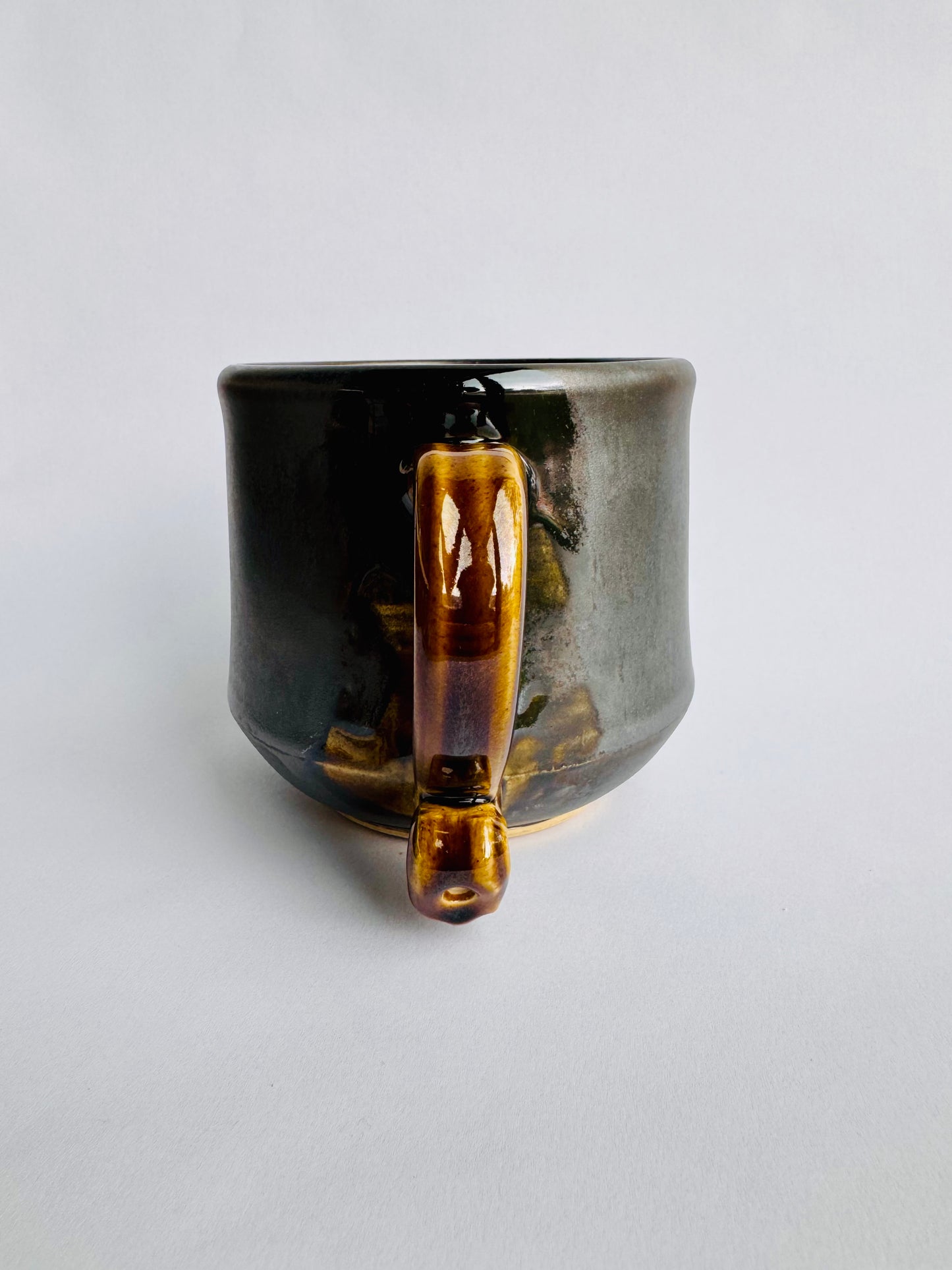 Black Mug with Speckled Gold Handle #1