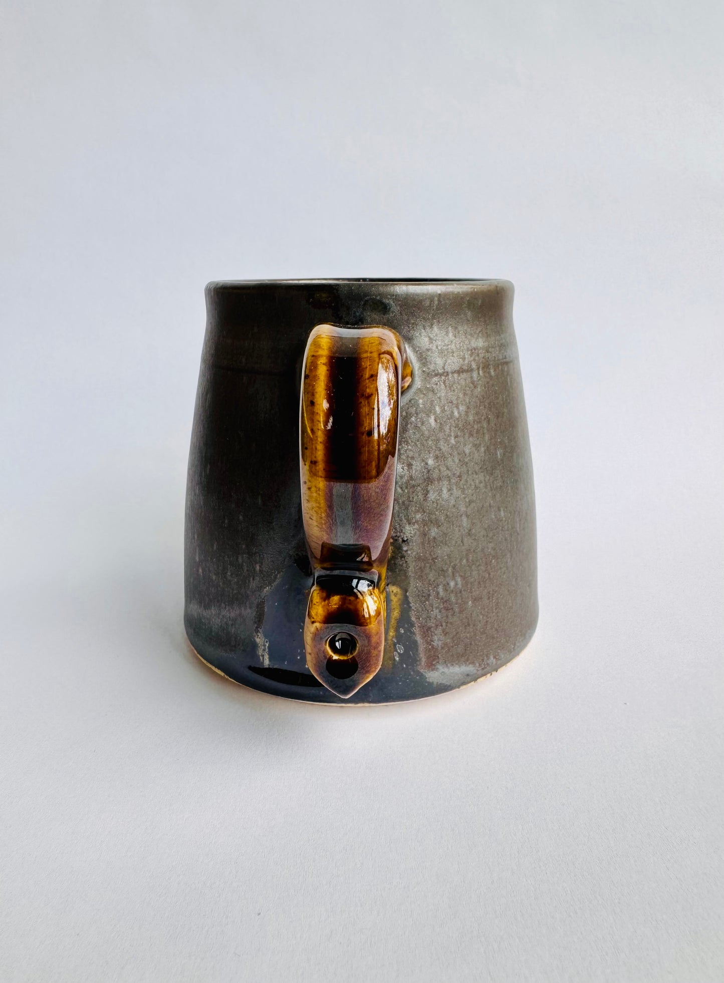 Black Cone Mug with Speckled Gold Rim & Handle #1