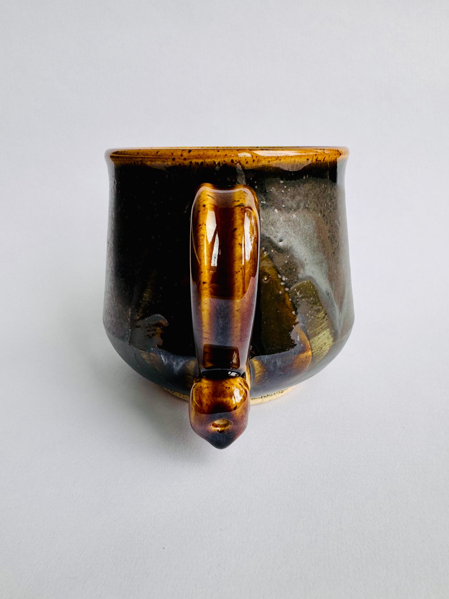 Black Mug with Speckled Gold Rim & Handle #1