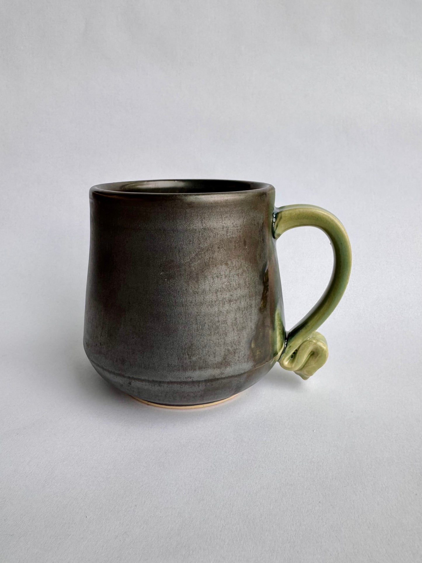 Black Mug with Green Handle #1