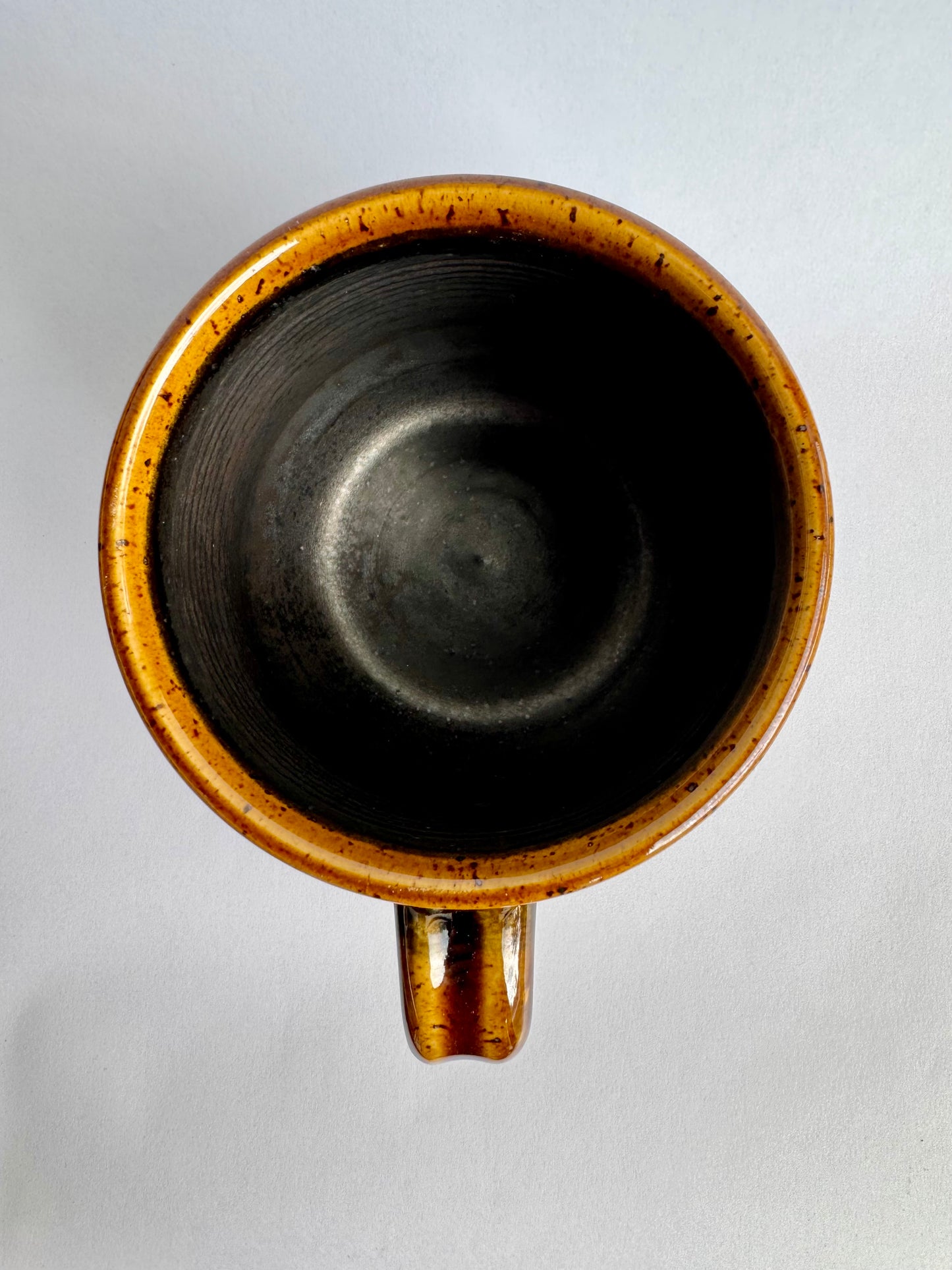 Black Mug with Speckled Gold Rim & Handle #1