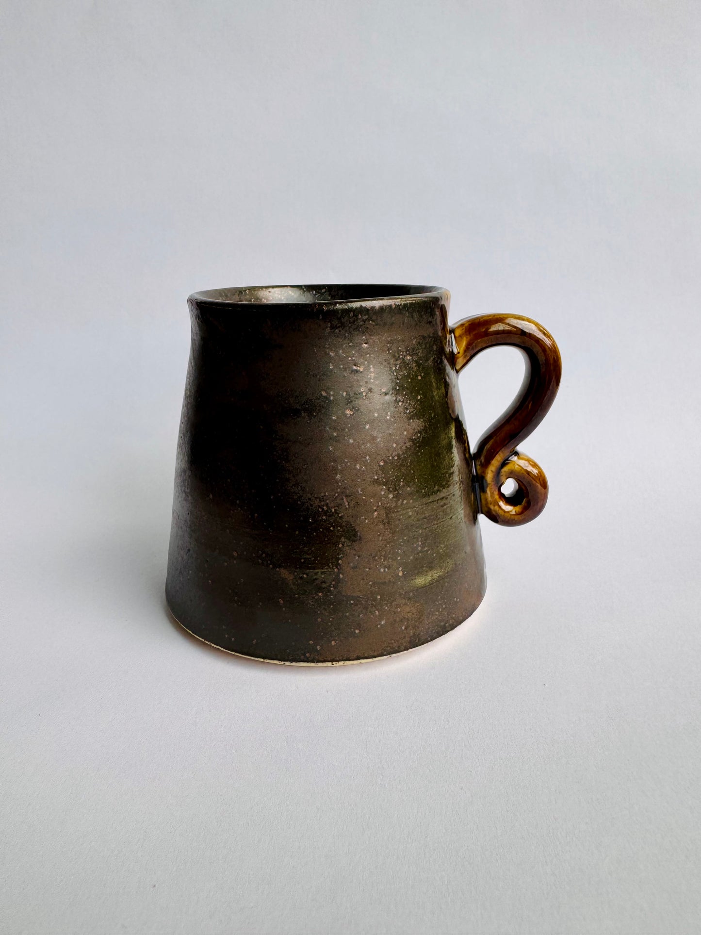 Black Cone Mug with Speckled Gold Rim & Handle #2