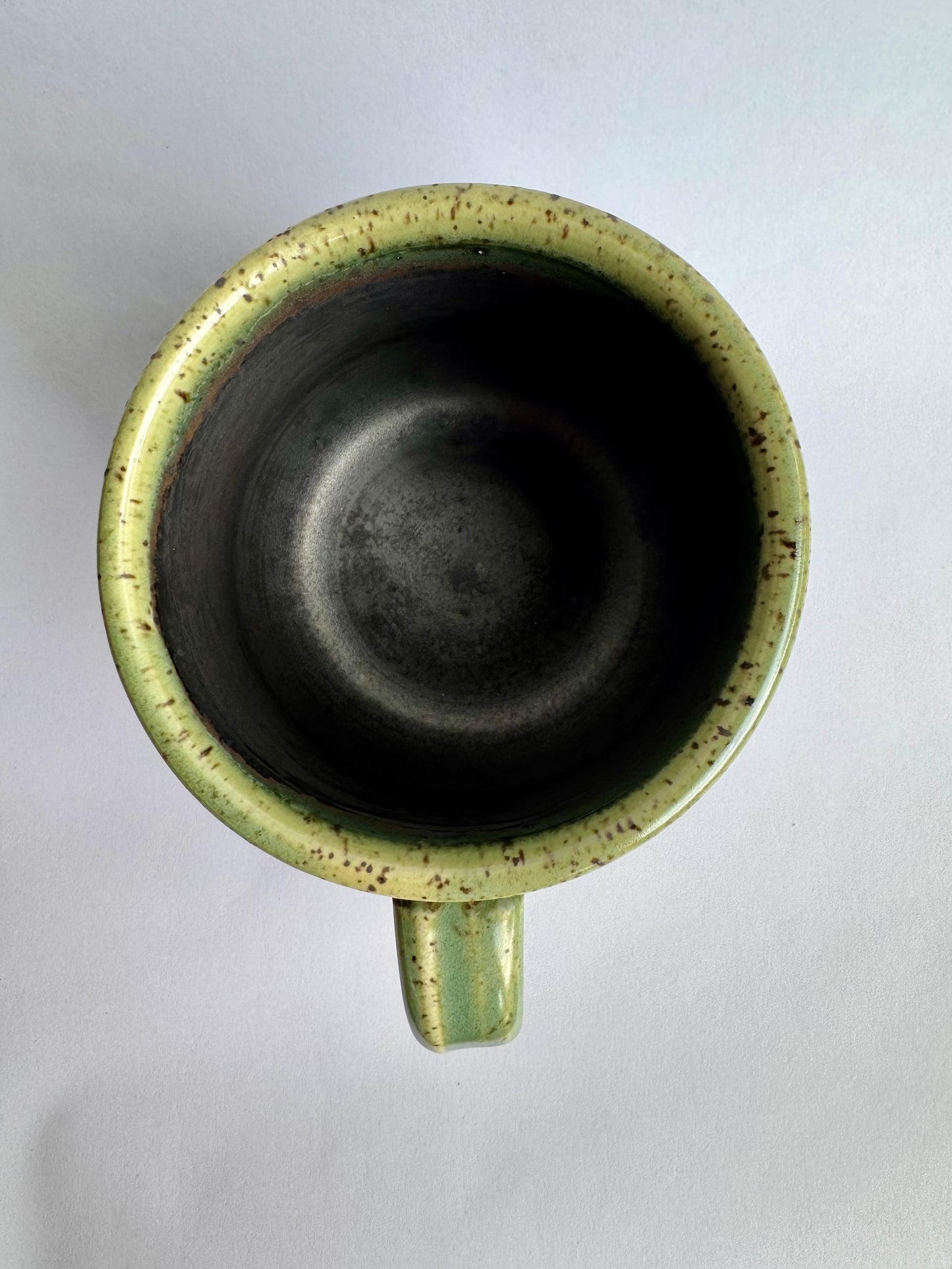 Black Mug with Speckled Green Rim & Handle #2