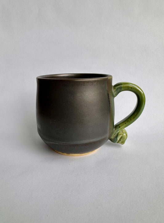Black Mug with Green Handle #3
