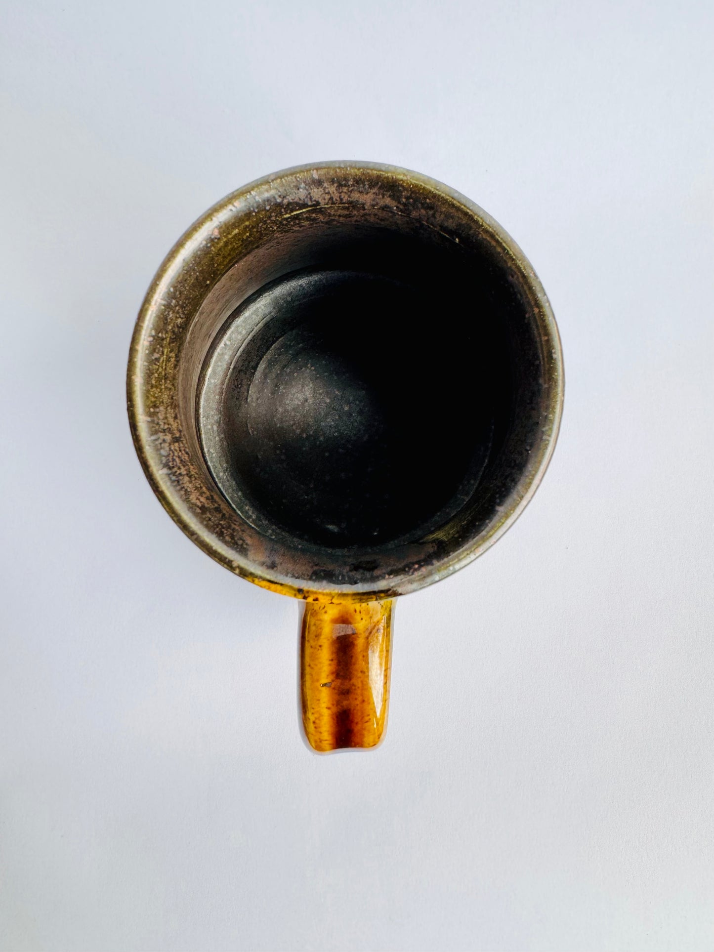 Black Cone Mug with Speckled Gold Rim & Handle #2