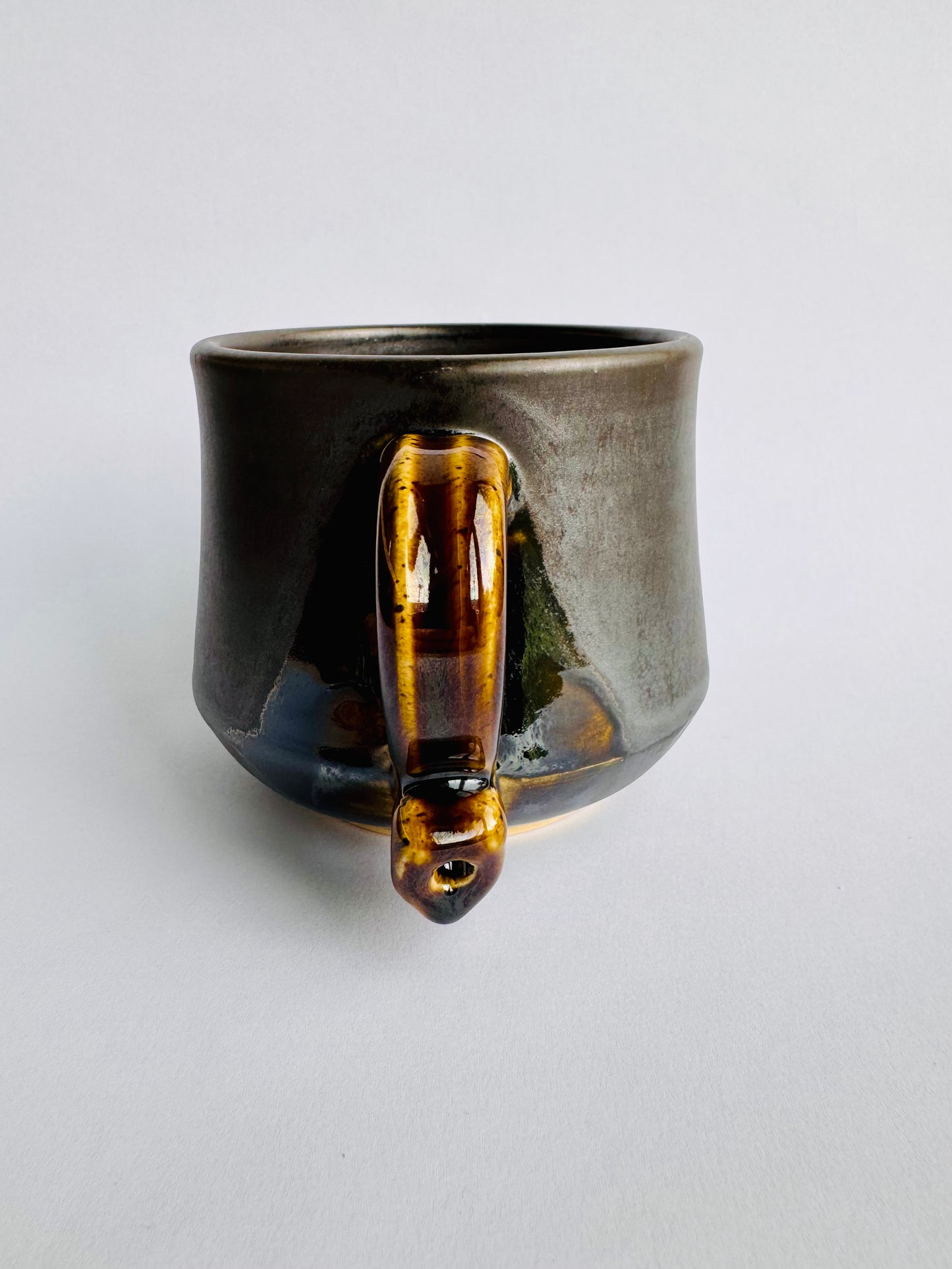 Black Mug with Speckled Gold Handle #3