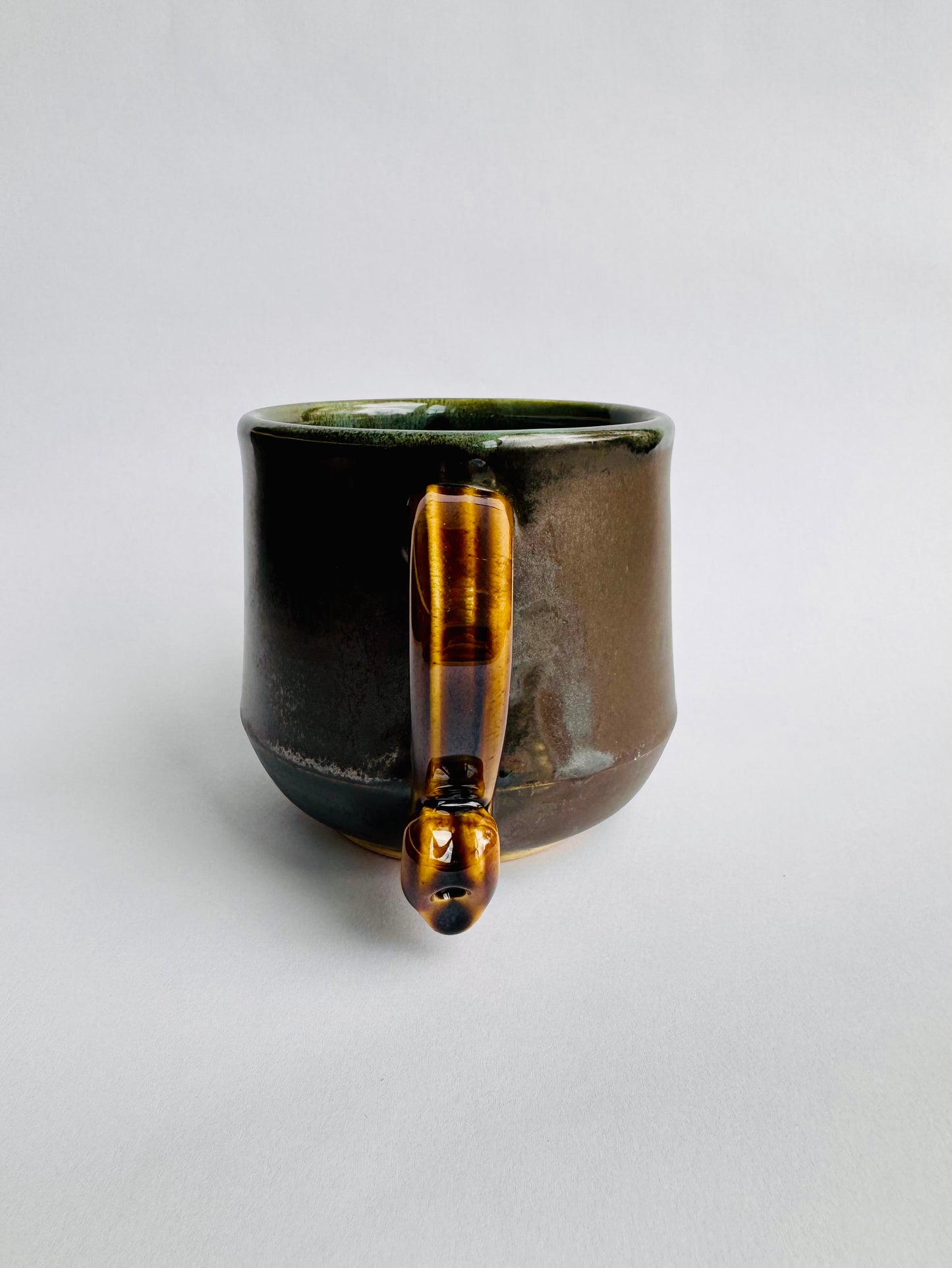 Black Mug with Teal Rim & Gold Handle