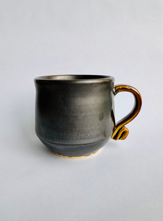 Black Mug with Speckled Gold Handle #2
