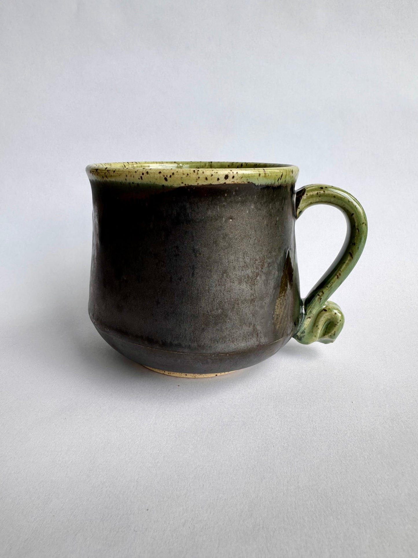 Black Mug with Speckled Green Rim & Handle #3