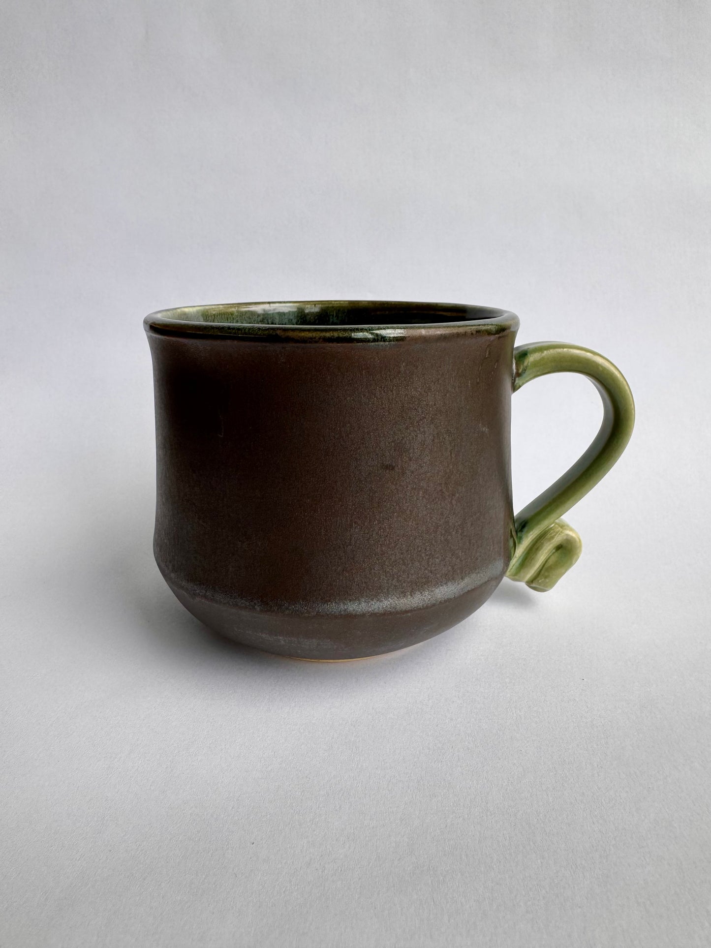 Black Mug with Teal Rim & Green Handle #2