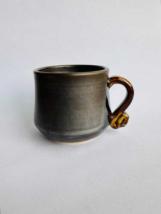 Black Mug with Speckled Gold Handle #3