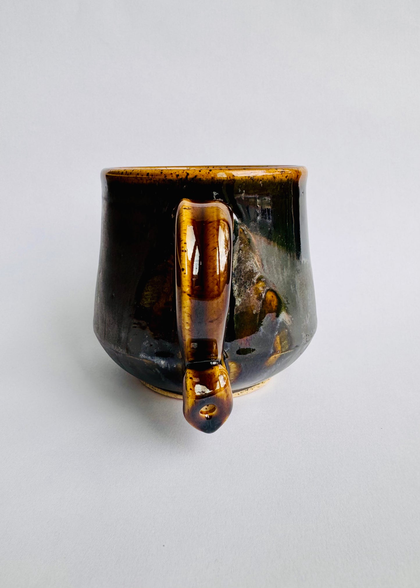 Black Mug with Speckled Gold Rim & Handle #3